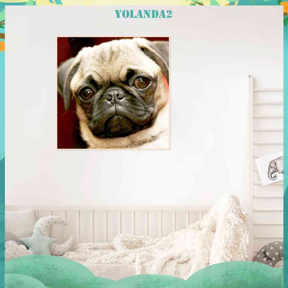 Tranh Đính Đá Kim Cương Toàn Bộ 5D DIY Hình Vẽ Chó Trang Trí Nhà Cửa