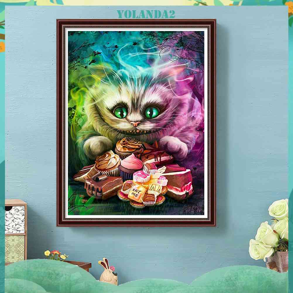 Bộ Tranh Đính Đá 5D Họa Tiết Chú Mèo Độc Đáo Diy Dùng Trang Trí Nhà Cửa