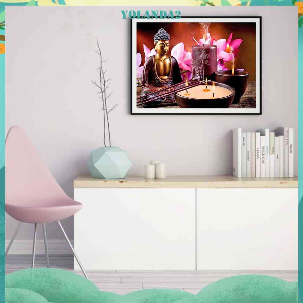 Bộ Tranh Đính Đá 5D Toàn Diện Họa Tiết Đức Phật Độc Đáo DIY Dùng Trang Trí