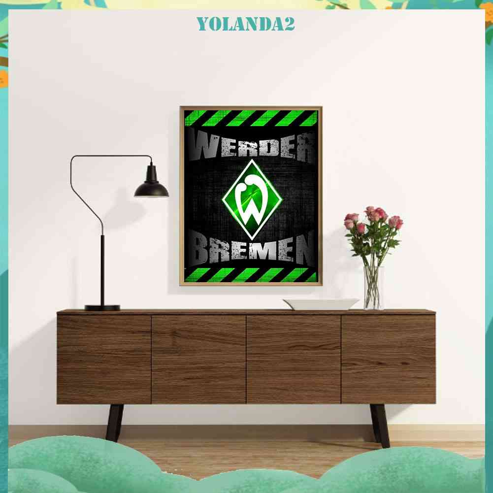 Tranh Đính Đá Kim Cương Toàn Diện Hình Logo Câu Lạc Bộ Bóng Đá Werder