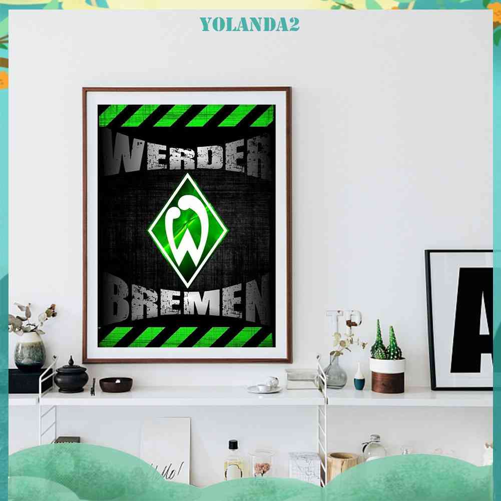 Tranh Đính Đá Kim Cương Toàn Diện Hình Logo Câu Lạc Bộ Bóng Đá Werder
