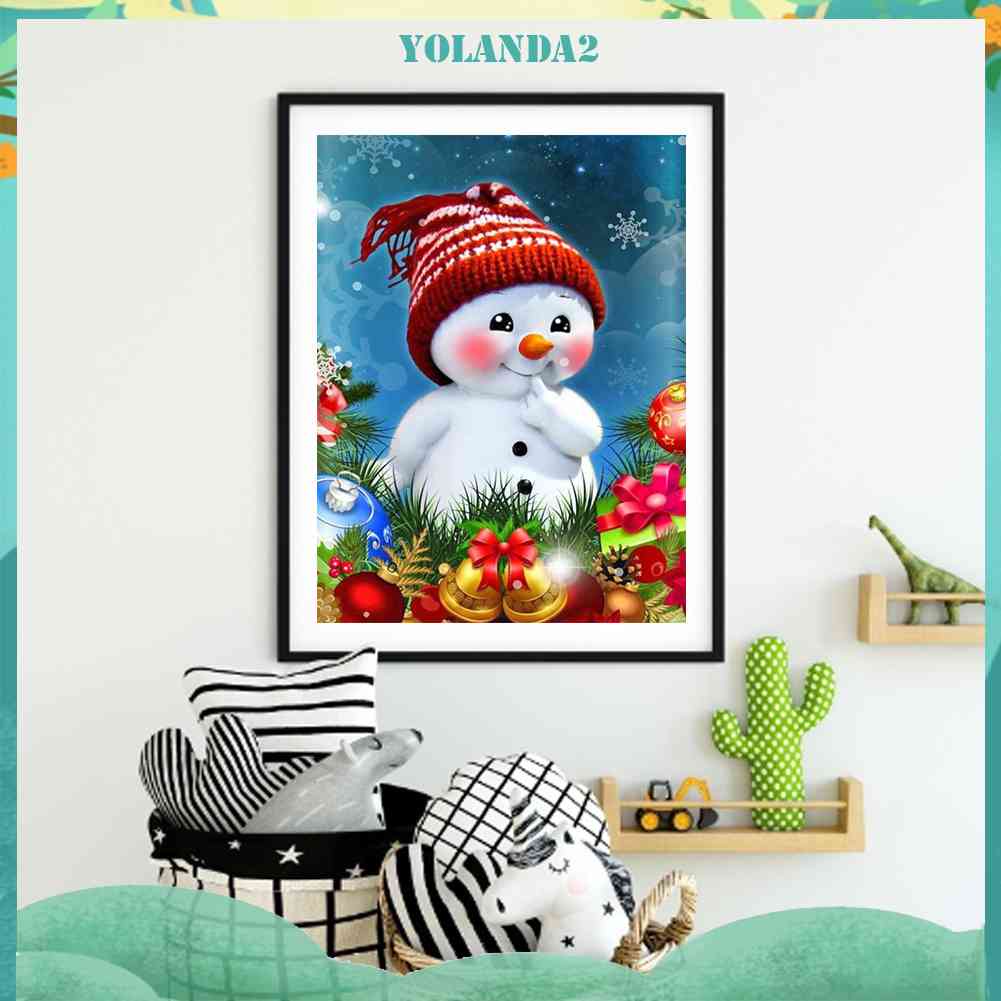 Tranh Đính Đá Kim Cương Toàn Bộ Hình Người Tuyết DIY