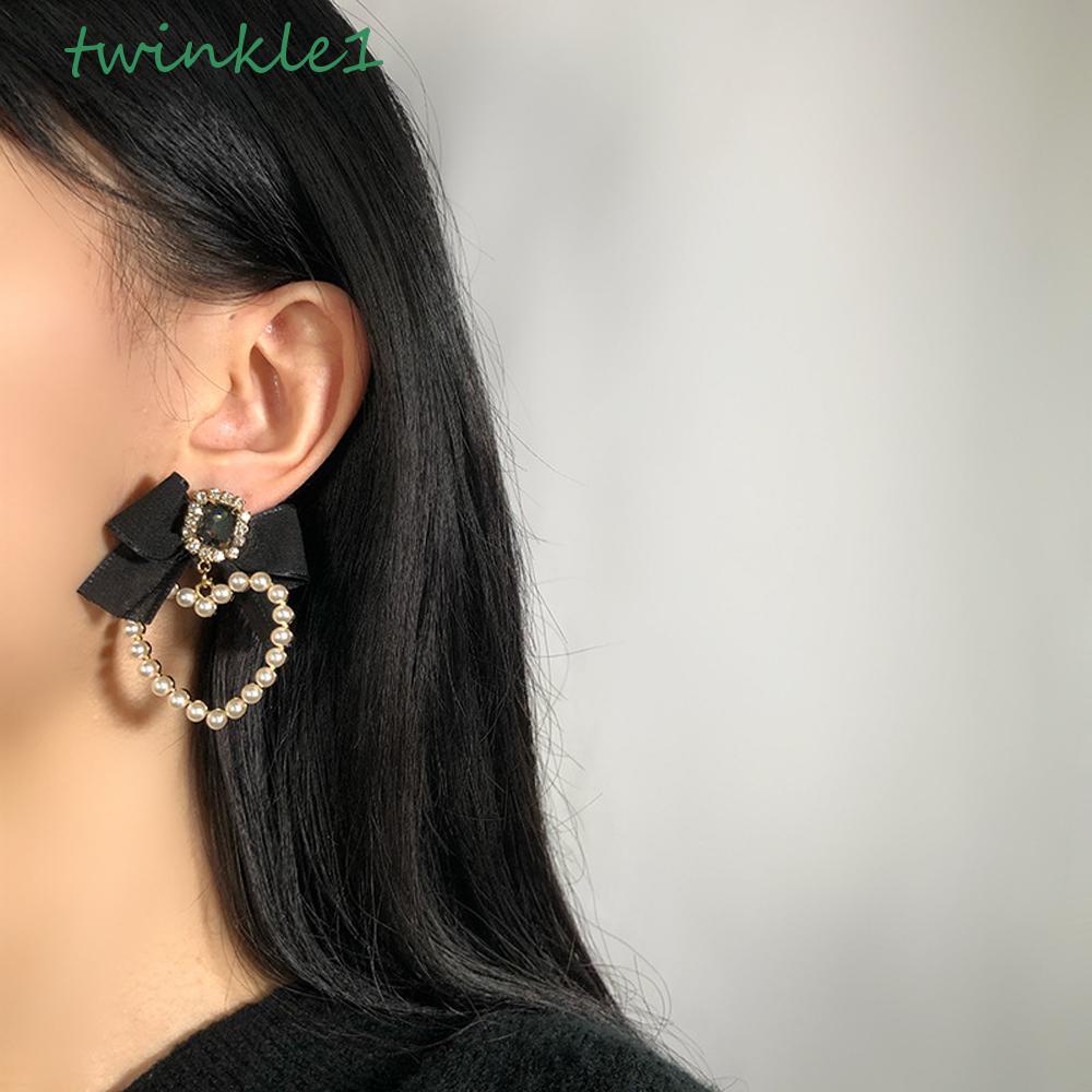 Bông Tai Đính Nơ Họa Tiết Hình Học Thời Trang Cho Nữ