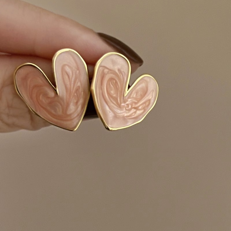 Bông Tai Hình Trái Tim Đính Kim Tuyến Lấp Lánh Dễ Phối Đồ Thời Trang Cho Nữ