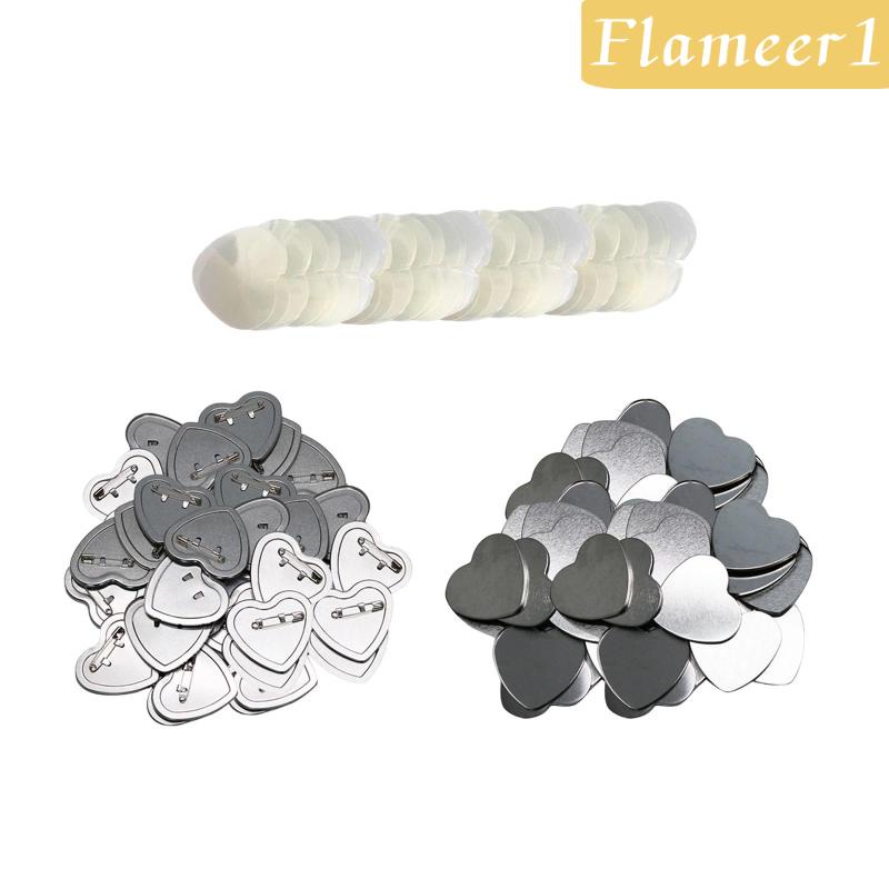 Set 1 / 100 Cung Cấp Nút Trắng Hình Trái Tim Làm Huy Hiệu