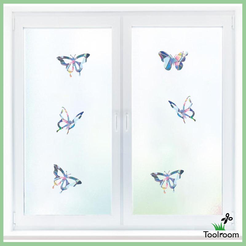 Bộ 2 Miếng Dán Hình Bướm Màu Cầu Vồng Cho Cửa Sổ Xe Hơi