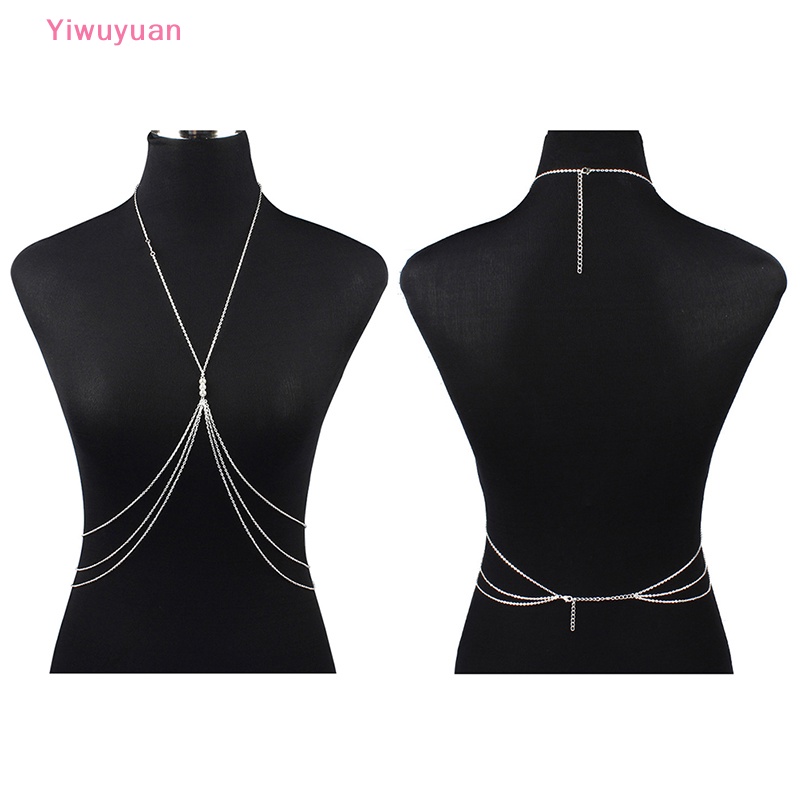 < Yiwuyuan > Dây Mắt Xích Đeo Áo Ngực Đính Ngọc Trai Trang Sức Gợi Cảm Hàng Mới Dành Cho Bạn Nữ