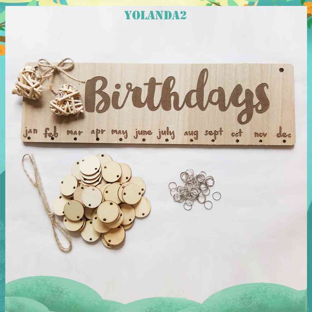 Lịch Nhắc Nhở Ngày Sinh Nhật Treo Tường Hình Tròn Bằng Gỗ DIY
