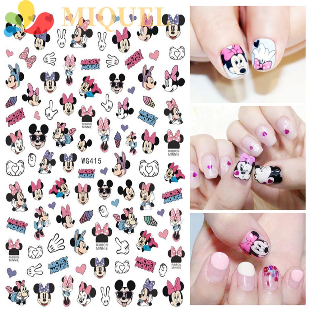 Miếng Dán Trang Trí Móng Tay Hình Chuột Mickey Minnie Xinh Xắn
