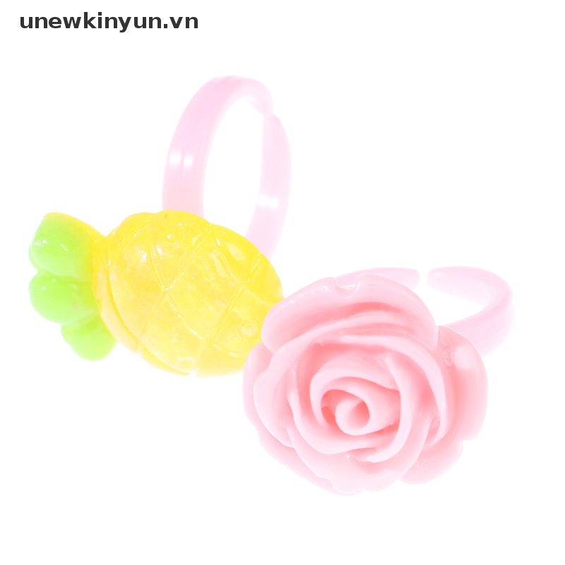 Set 20 Nhẫn Hình Hoa / Động Vật Ngọt Ngào Thời Trang Cho Bé Gái
