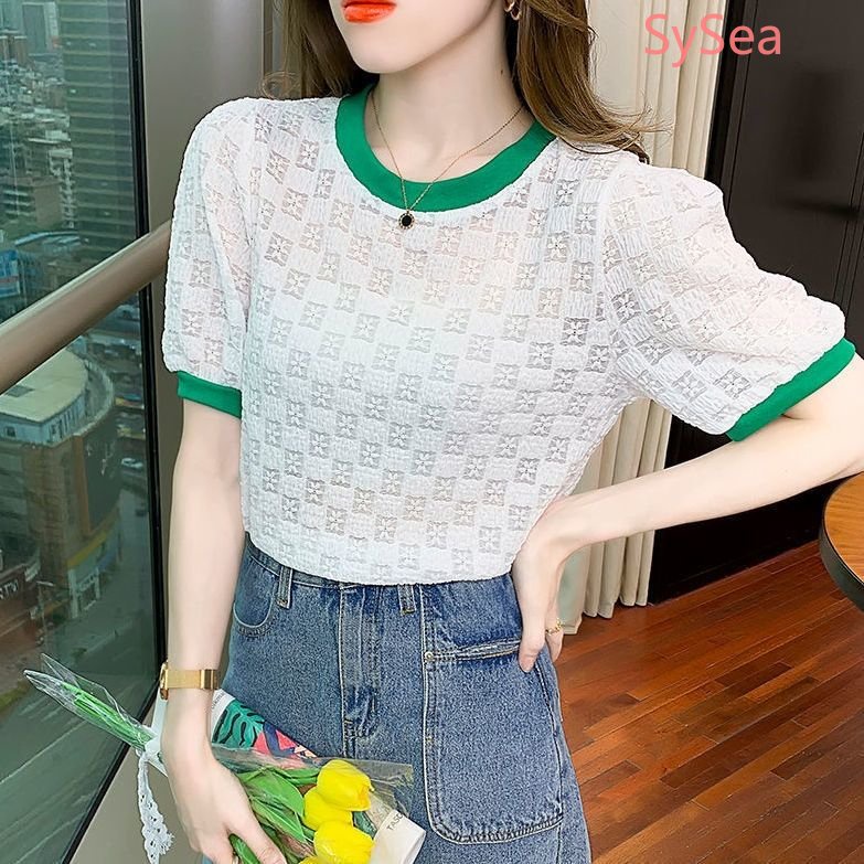 Áo Ren Lỗ Cổ Tròn Thời Trang Thanh Lịch Cho Nữ