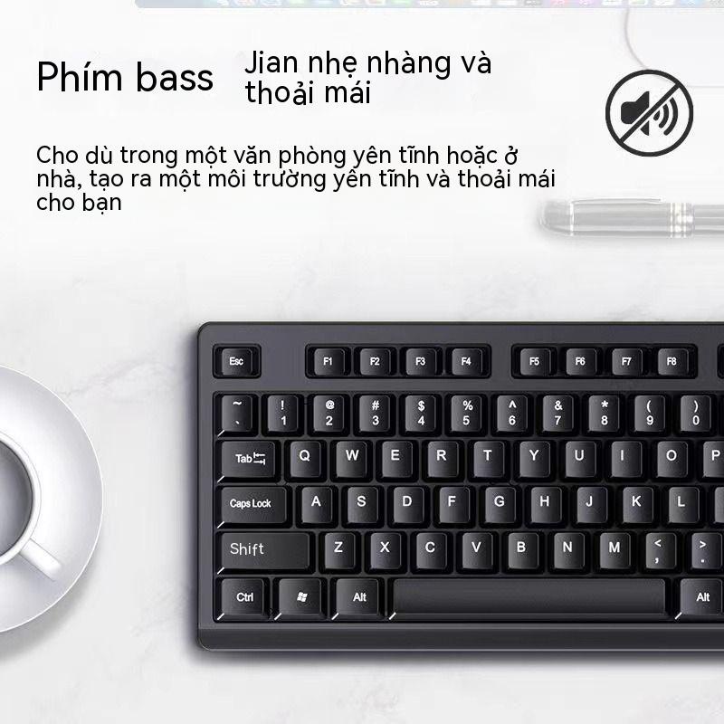 Bộ Bàn Phím Chuột Không Dây Máy Tính USB Máy Tính Để Bàn Máy Tính Xách Tay Văn Phòng Câm Cảm Giác Cơ Học Bàn Phím Có Dây