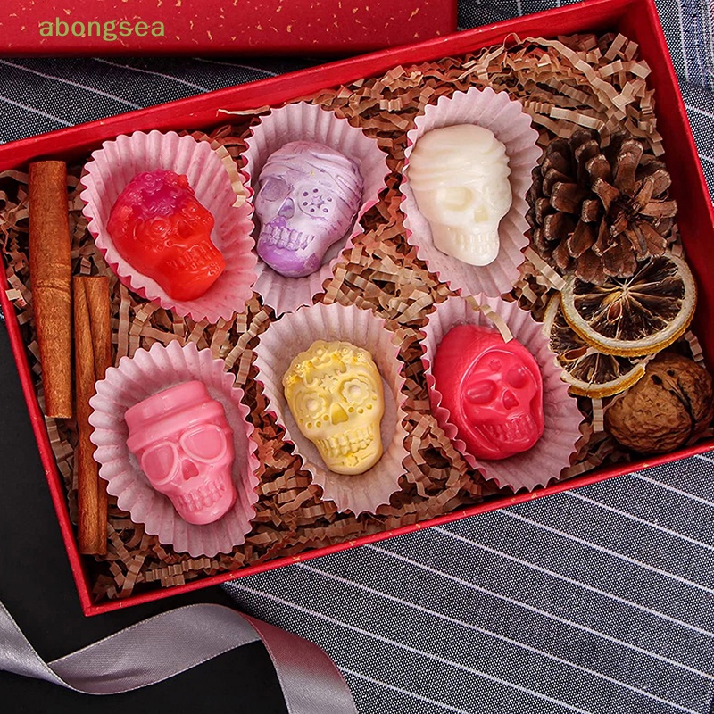 Abongsea Khuôn Làm Đá 10 Ô Hình Đầu Lâu Bằng Silicon