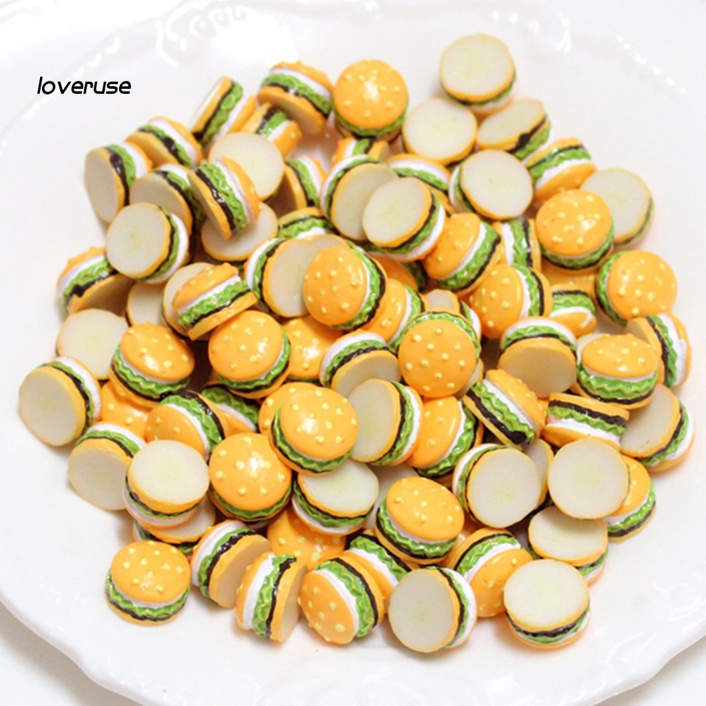 Set 5 Mô Hình Điện Thoại Bánh Hamburger Mini Bằng Nhựa Resin Trang Trí Nhà Búp Bê DIY