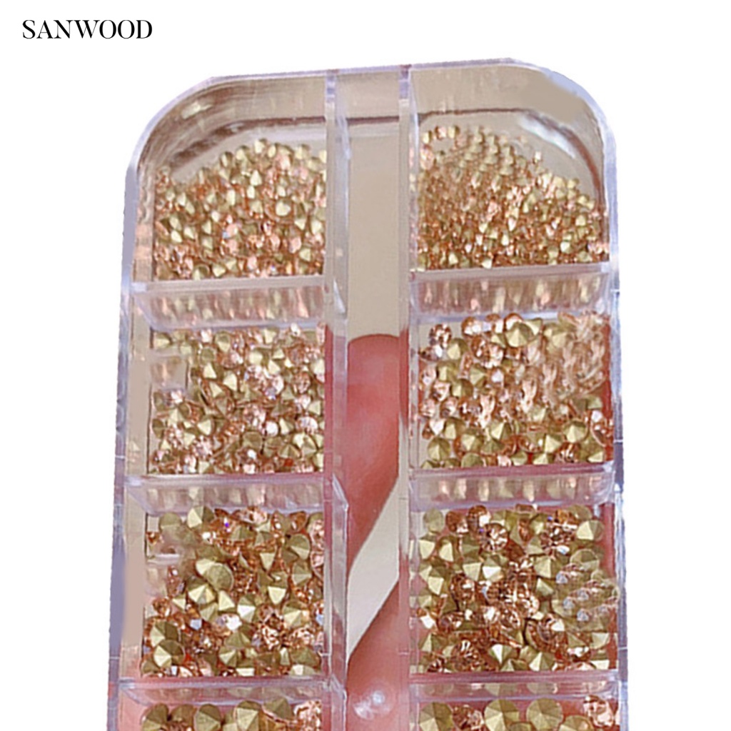 1 Hộp Đá Đính Trang Trí Móng Tay Nhiều Kích Cỡ