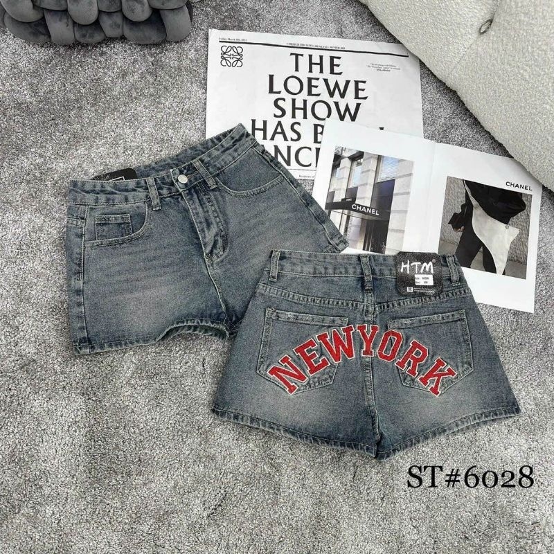 Quần sooc nữ jeans thêu chữ new york hàng QCL1 - See store