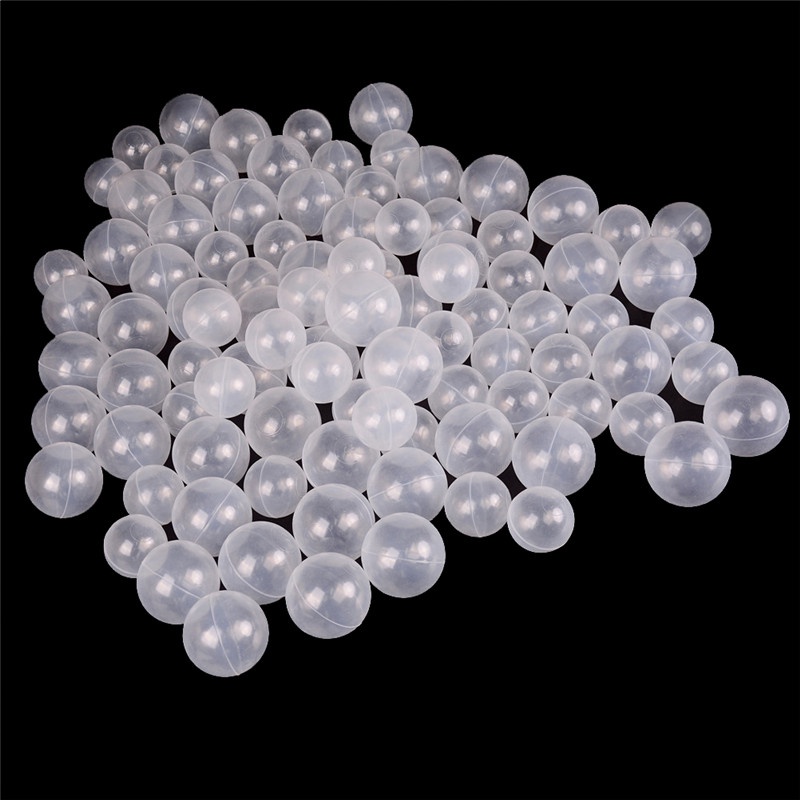 Set 50 Quả Bóng Nhựa Trắng Trong Suốt Đồ Chơi Vui Nhộn An Toàn Cho Bé