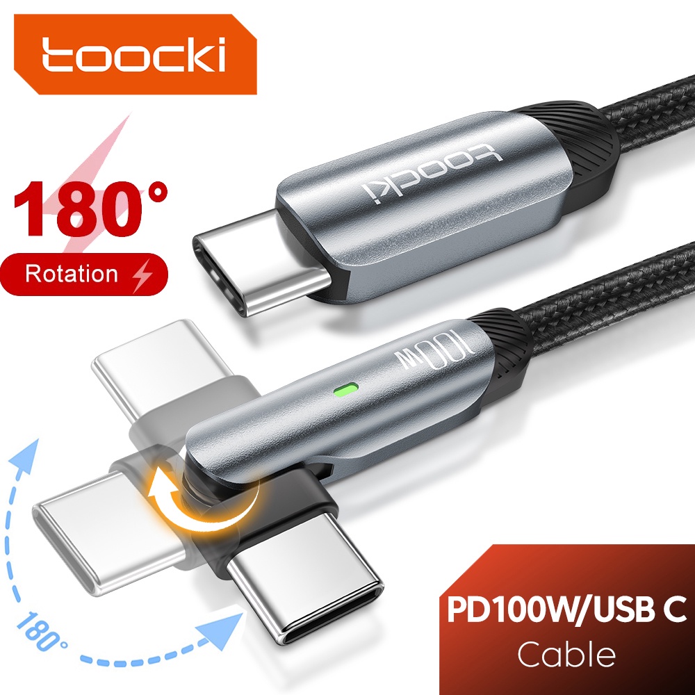 Dây Cáp Sạc Nhanh USB Loại C Xoay 180 Độ 100W 5A Chuyên Dụng Cho Samsung