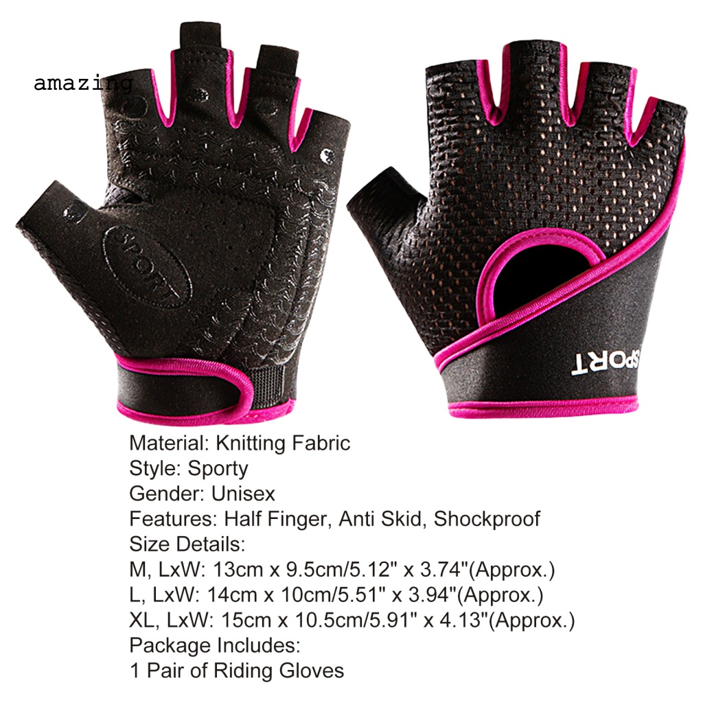 1 Đôi Găng Tay Chạy Xe Đạp Lưới Chống Trượt