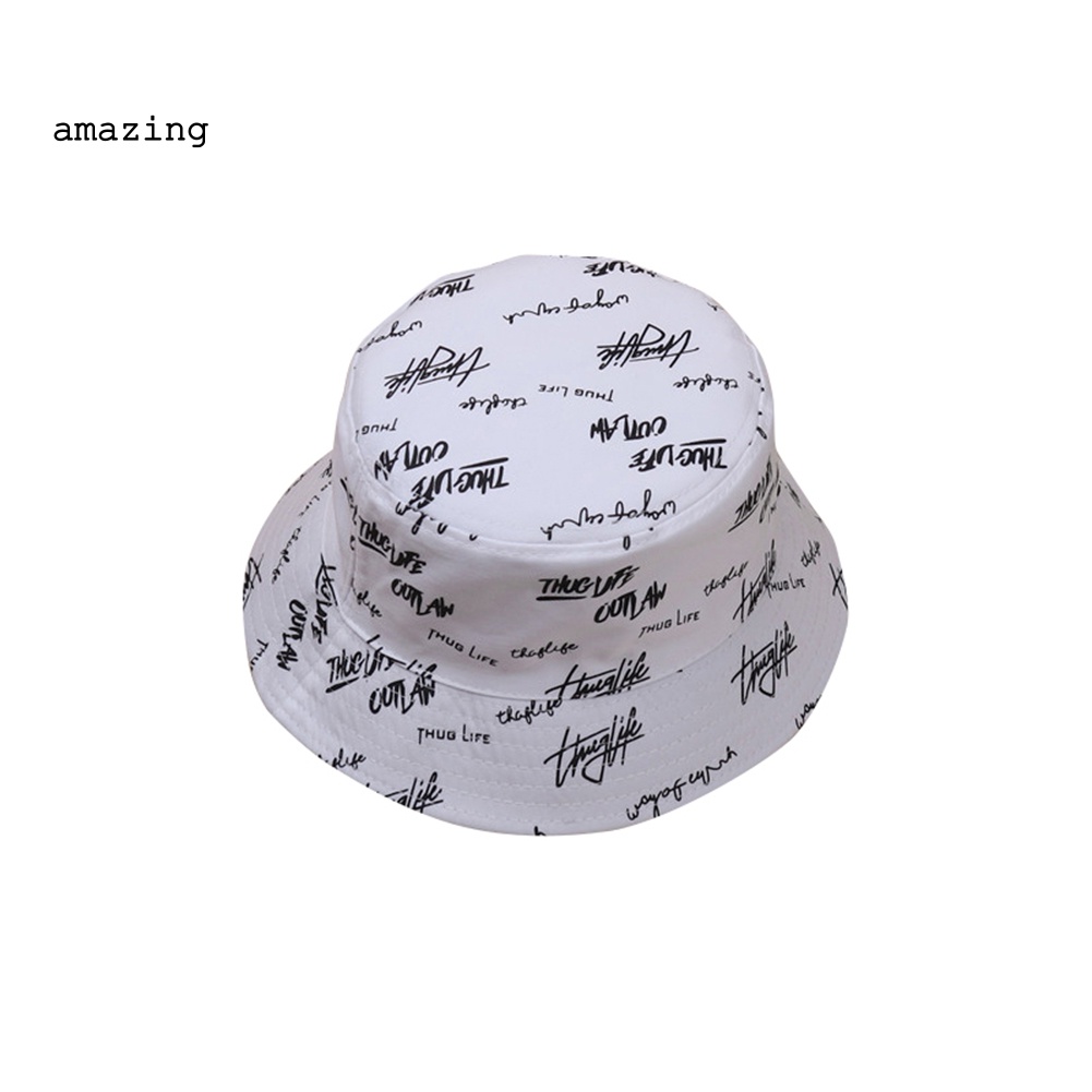 Mũ Bucket Chống Nắng Chất Liệu Cotton In Chữ Tiếng Anh Có Thể Đảo Ngược Thời Trang Cho Nữ