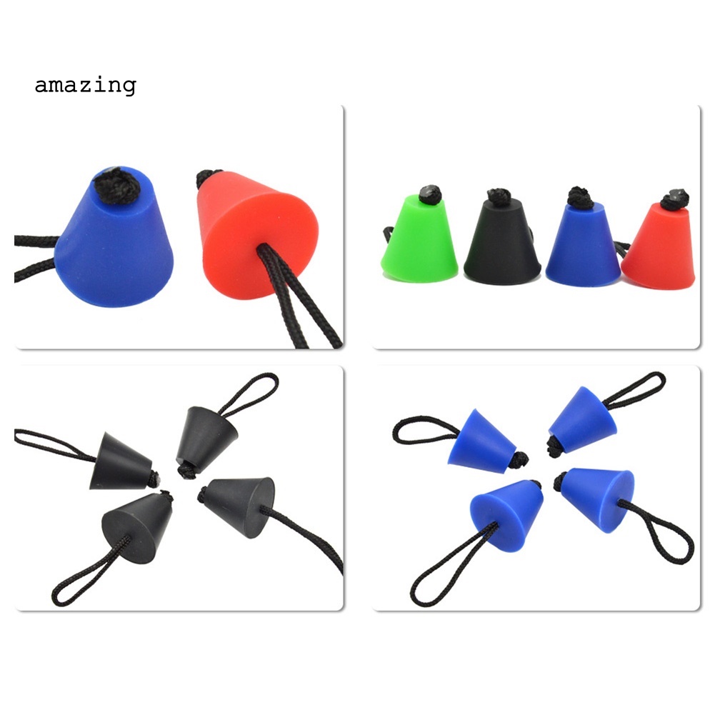 Set 4 Nút Chặn Lỗ Thoát Nước Thuyền Kayak Bơm Hơi Bằng Silicone