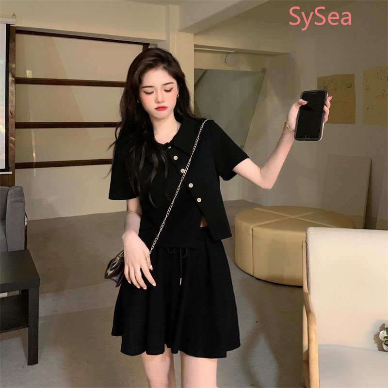 Set Áo Sơ Mi Polo Phối Quần Short Thời Trang Hè Cá Tính Cho Nữ