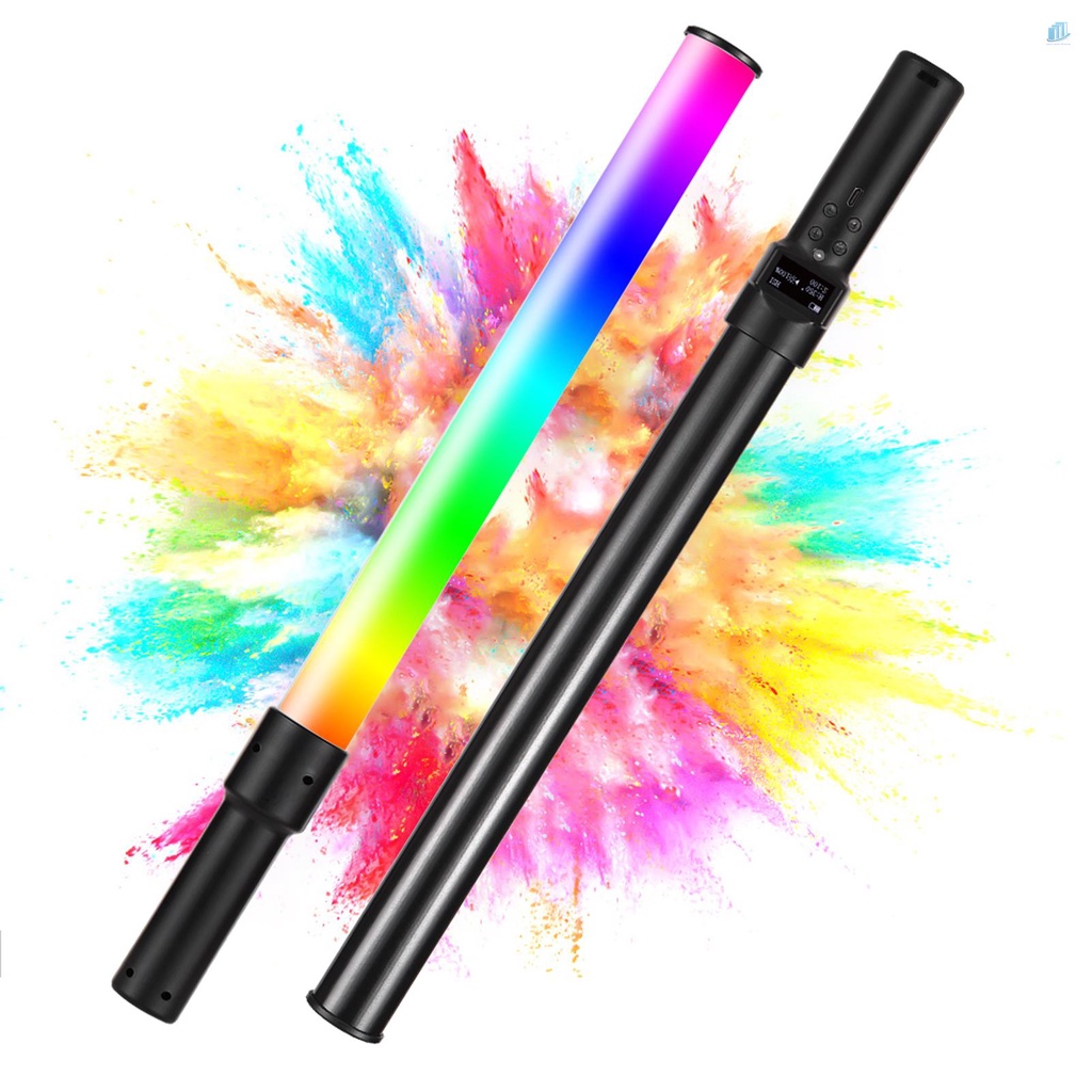 Đèn LED Ống Cầm Tay Andoer D3 RGB 2500K-9900K 21 Hiệu Ứng Ánh Sáng Điều Khiển Từ Xa Kèm Pin Tích Hợp Màn Hình LCD