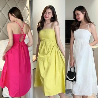 Đầm babydoll 2 dây đan dây hở lưng