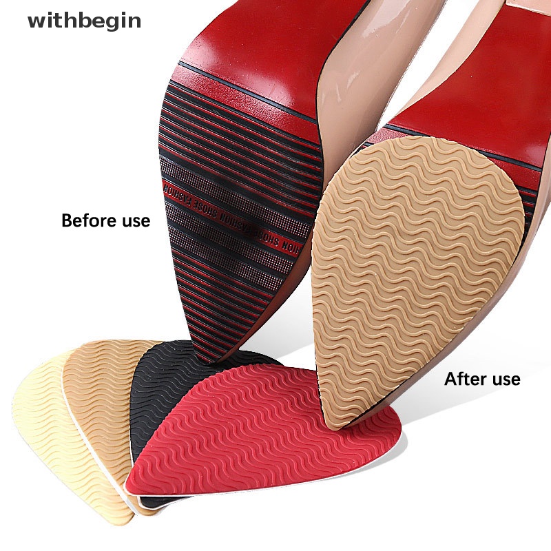 1 Cặp Miếng Lót Đế Giày Cao Gót Bằng Cao Su Chống Trượt Chống Mòn