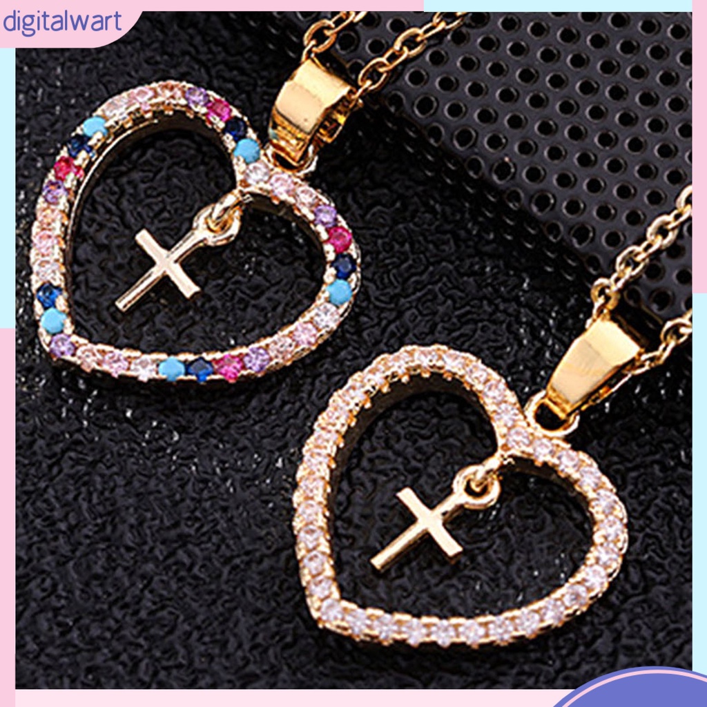 Vòng cổ Mặt Hình Trái Tim / Thánh Giá Đính Đá Nhiều Màu Sắc Thời Trang Cho Nữ
