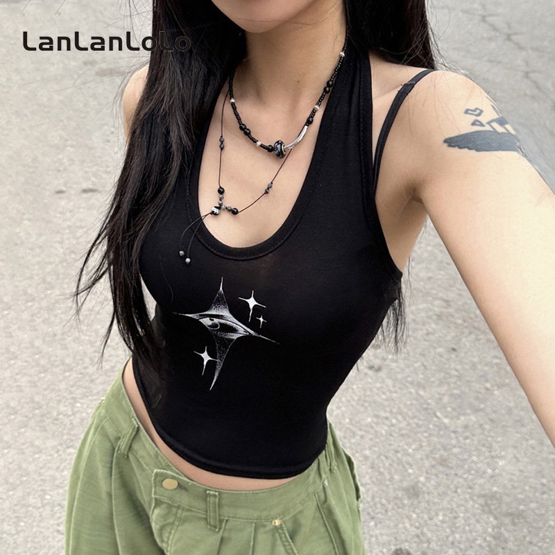 Áo Tank Top Siêu Ngắn In Họa Tiết 2023 Cho Nữ