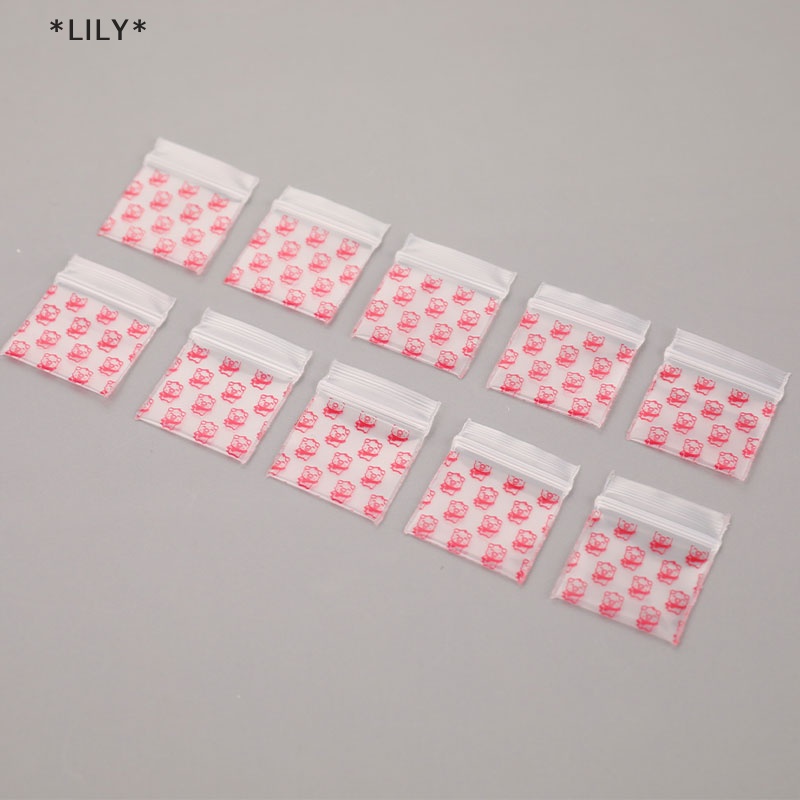 LILY 100pcs Mini Ziplock túi nhựa nhỏ dây kéo túi bao bì Pill Túi uuu