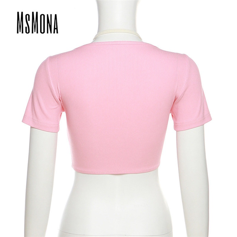 Áo Thun Tay Ngắn Cổ Tròn Màu Trơn Dáng Ôm Thời Trang 2023 Quyến Rũ Cho Nữ