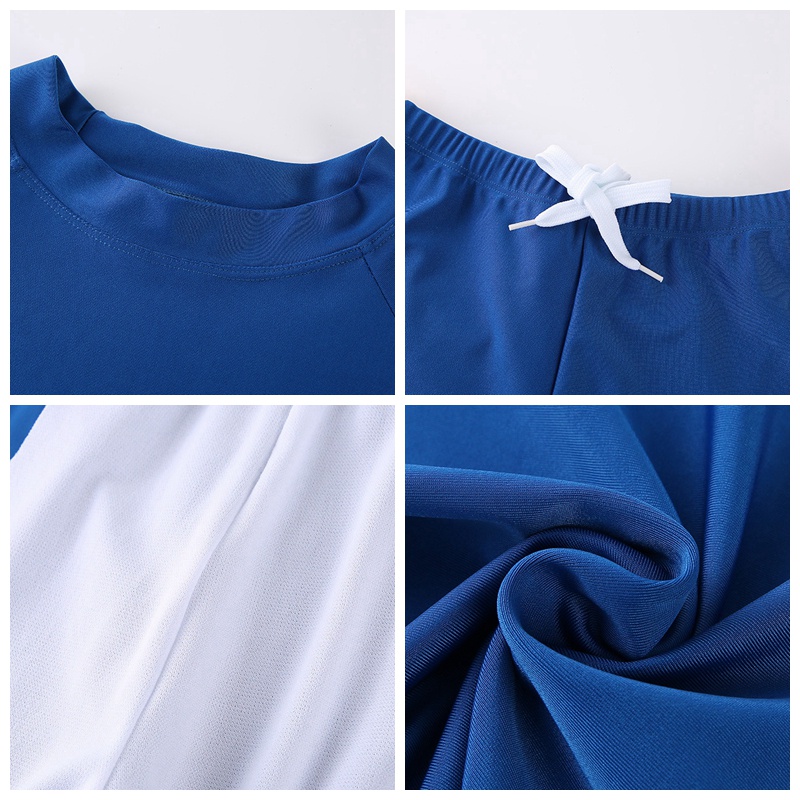 Bộ Đồ Bơi 2 Mảnh Gồm Áo Tay Ngắn Và Quần Ngắn Nhanh Khô Màu Xanh Dương 120-150cm Cho Bé Trai