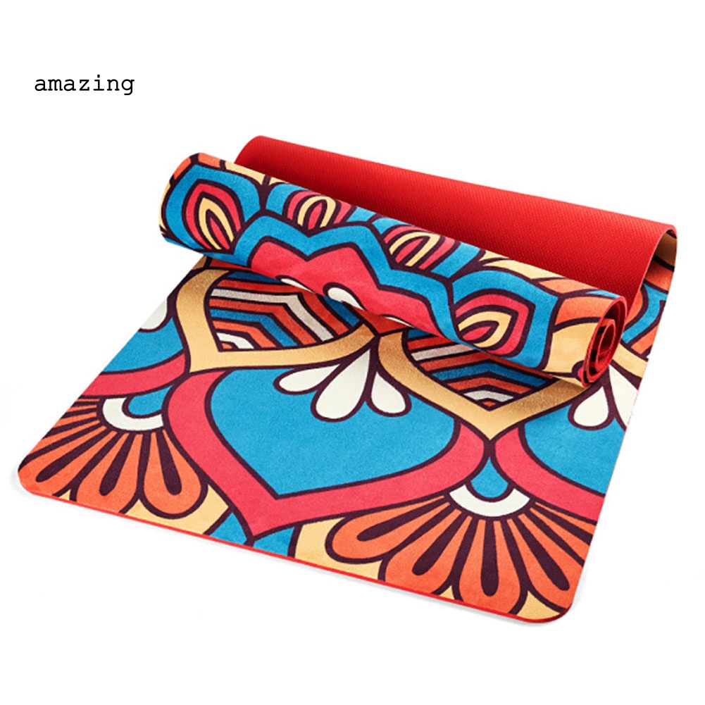 Thảm Tập Yoga / Pilates / Tập Gym Bằng Da Lộn TPE Chống Trượt In Họa Tiết Thời Trang