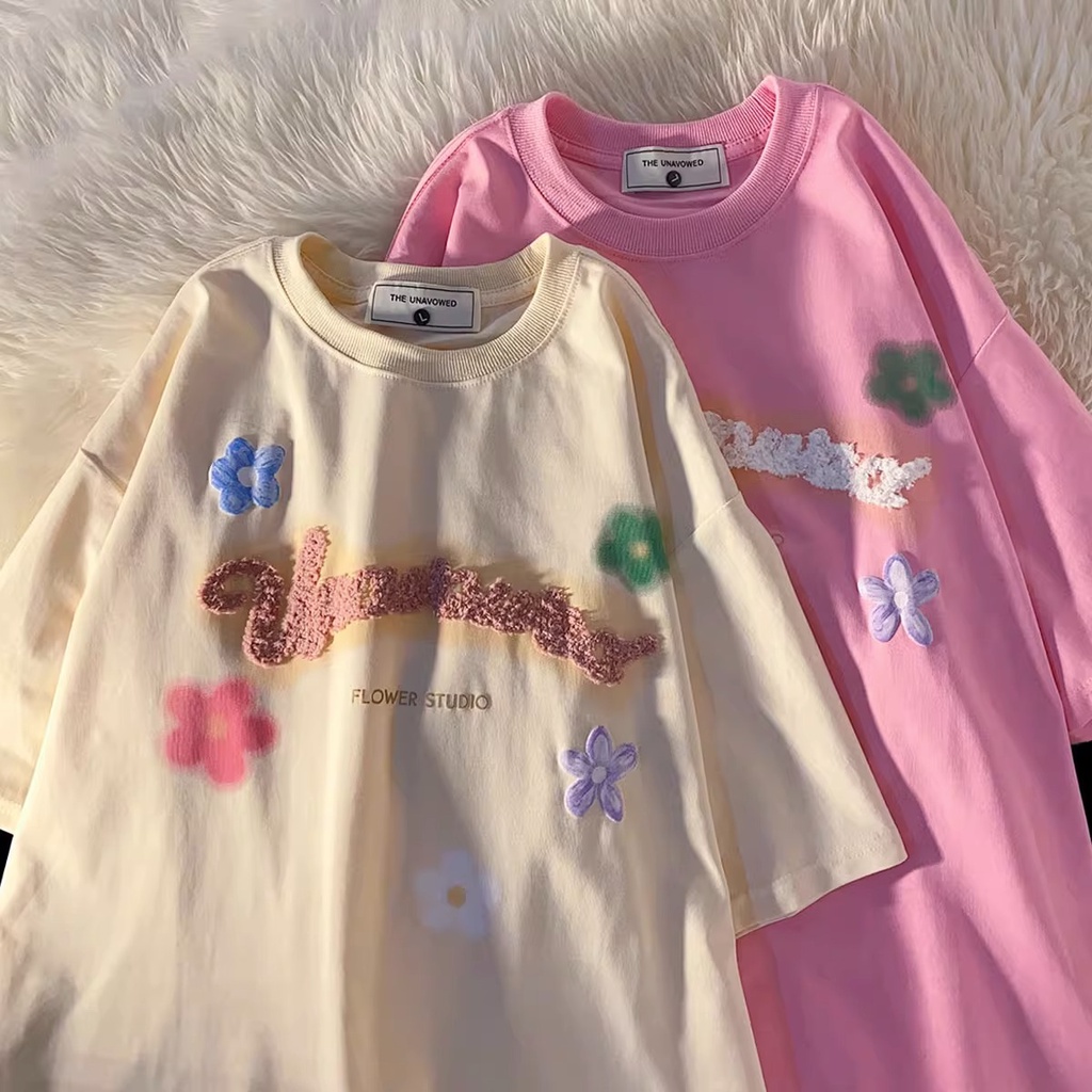 Áo Thun Cotton Tay Ngắn In Hình Đồ Họa Phong Cách Hàn Quốc Mẫu Mới 2023 Thời Trang Cho Nữ