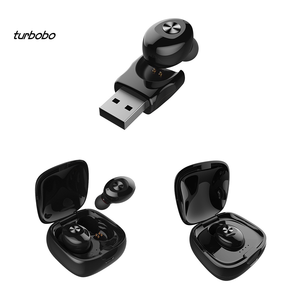 Tai Nghe Thể Thao turbobo 3D Stereo V5.0 Kết Nối Bluetooth Chống Nước Kèm Hộp Sạc