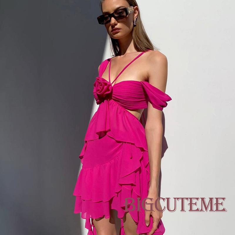 Đầm Midi Không Tay Nhún Bèo Họa Tiết Hoa Thời Trang Mùa Hè Cho Nữ