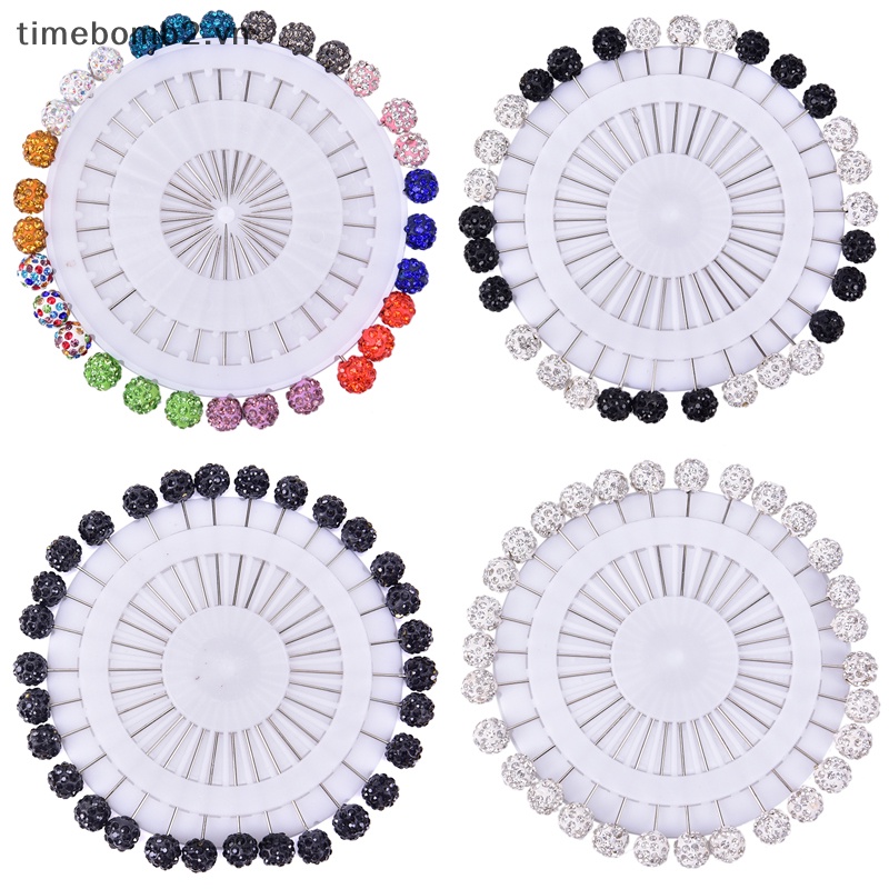 Set 30 Ghim Cài Khăn Choàng Đầu Thẳng Đính Đá Phong Cách Hồi Giáo An Toàn