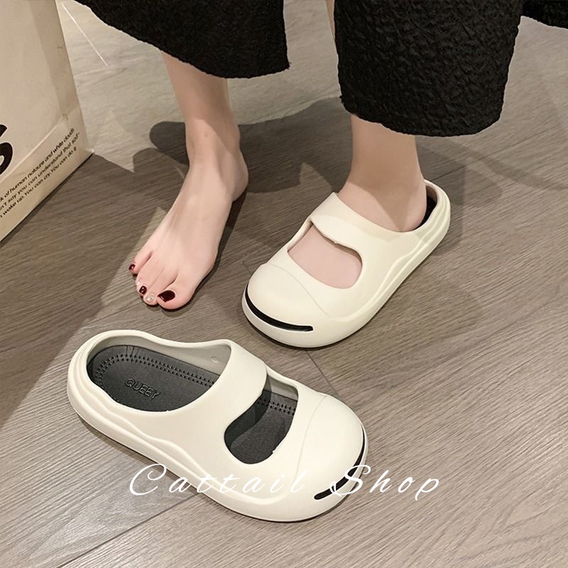 DISHULAN dép cross dép sandal nữ dép bánh mì nữ Chống Trượt Đẹp Korean Style Thanh lịch Comfortable B21H0FV