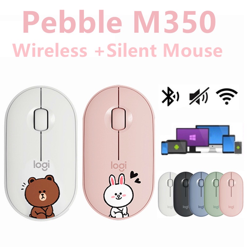 Chuột Bluetooth Pebble Mini M350 Nano 1000DPI 24M Không Gây Tiếng Ồn Chất Lượng Cao