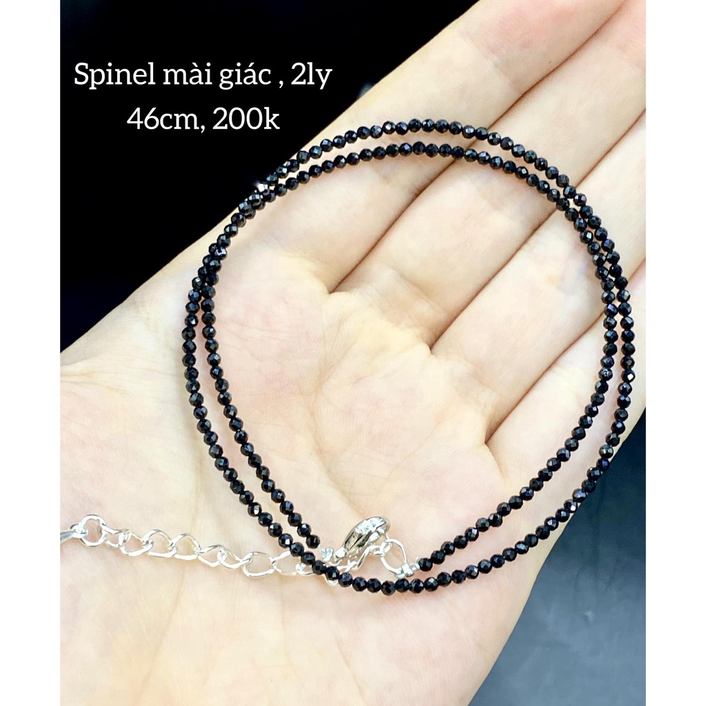 Vòng cổ Spinel đen siêu xinh - đá tư nhiên, đá phong thuy