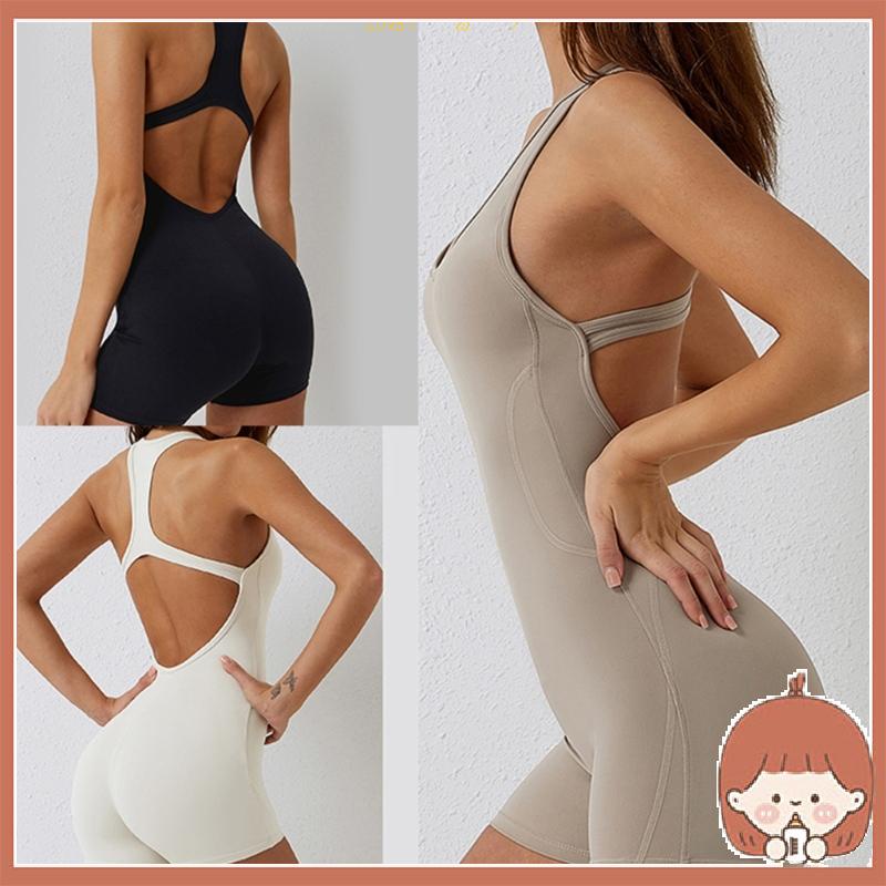 Bộ Áo Liền Quần Hở Lưng Một Mảnh Không Đường May Tập Yoga / Gym Dành Cho Nữ