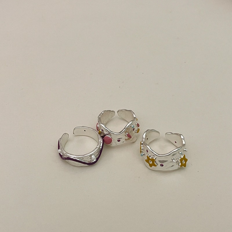 Nhẫn Hình Hoa Đính Kim Cương Giả Thời Trang Cá Tính Cổ Điển Có Thể Điều Chỉnh