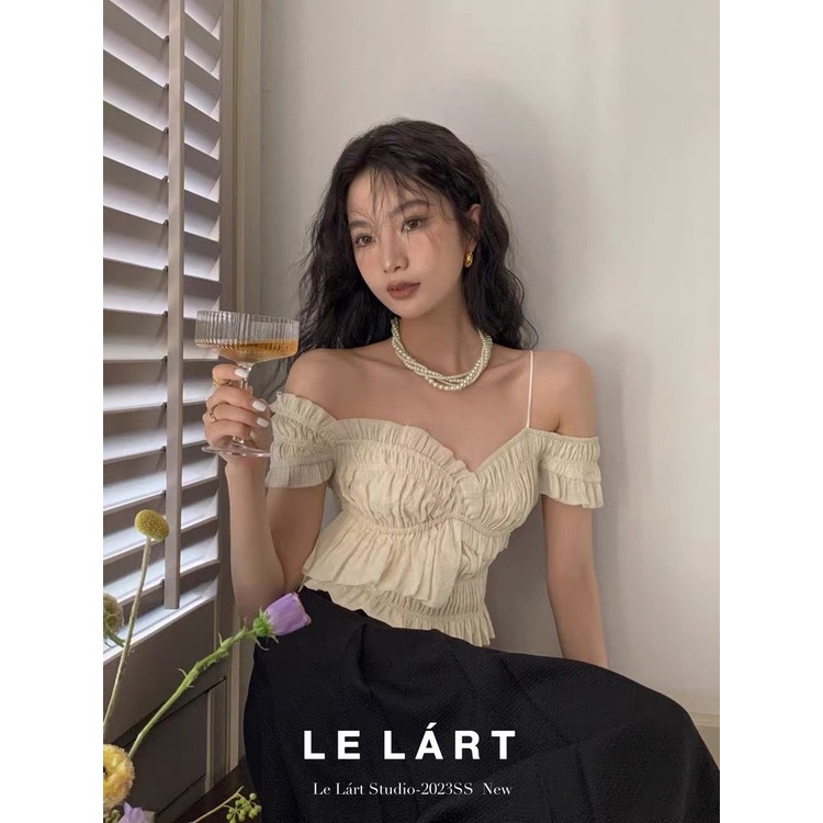 Áo Hai Dây Ngắn Dáng Ôm Phong Cách Pháp Thời Trang Mùa Hè Quyến Rũ Cho Nữ