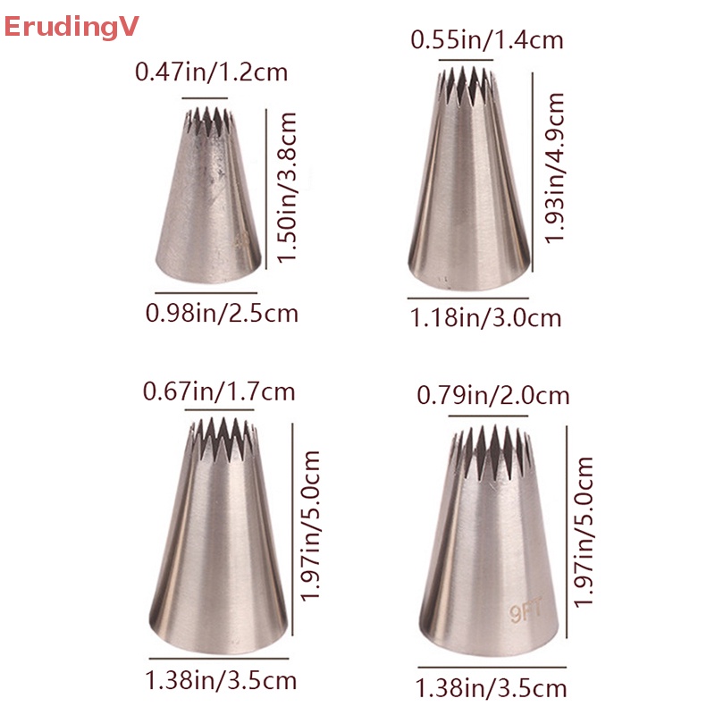 Bộ 4 Đuôi Bắt Bông Kem Trang Trí Bánh Cỡ Lớn