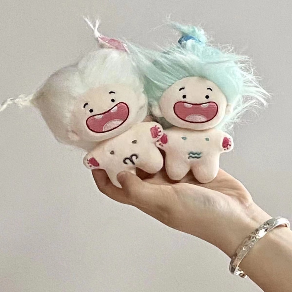 Búp Bê Nhồi Bông Cotton 10cm Hình Cung Hoàng Đạo Tóc Chiên Dễ Thương Vui Nhộn Làm Quà Tặng Sinh Nhật
