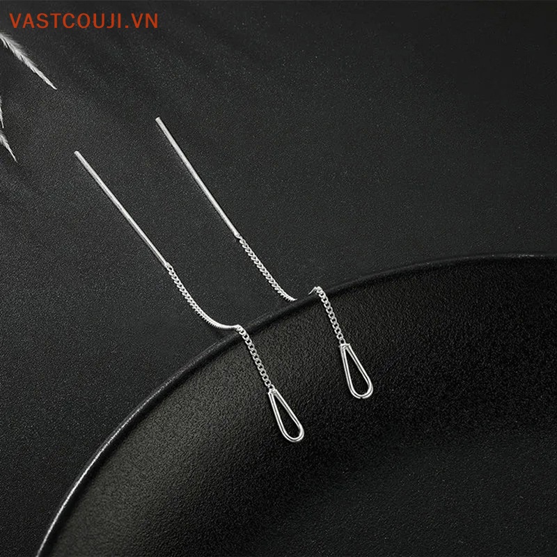 Khuyên Tai Chuỗi Dài Tua Rua Phong Cách Đơn Giản Cho Nữ