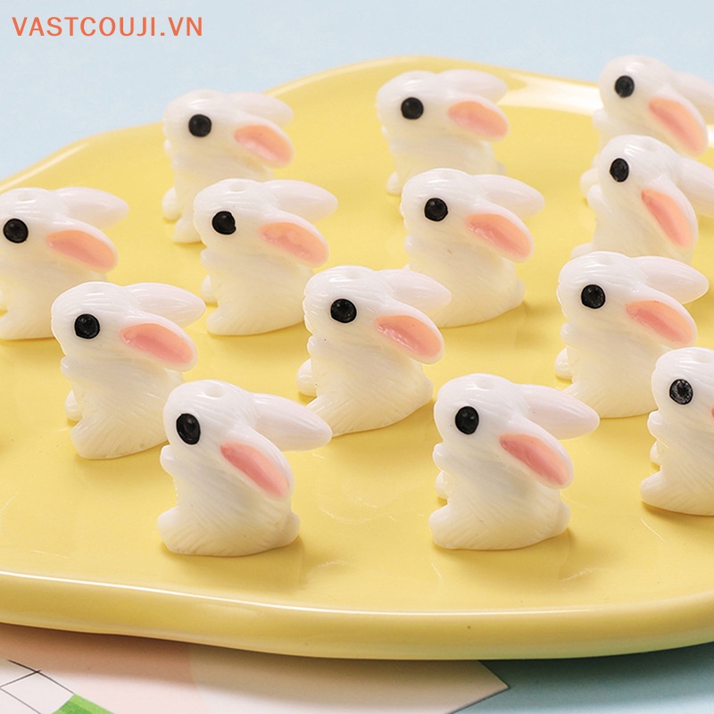 Chuỗi Hạt Gốm Trắng Hình Thỏ Hoạt Hình Dùng Làm Trang Sức Thủ Công