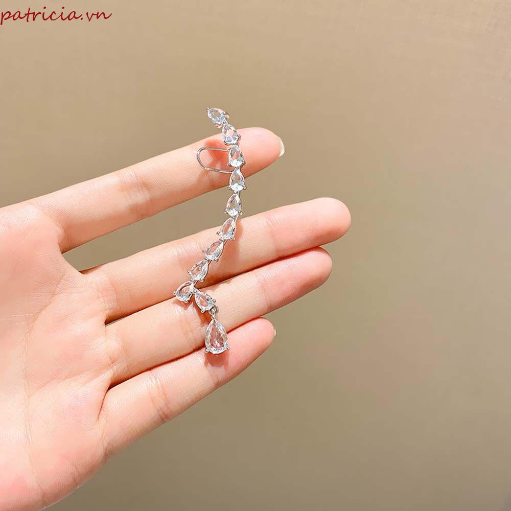 Khuyên Kẹp Vành Tai Bằng Đồng Sáng Bóng Hình Giọt Nước Sang Trọng Cho Nữ